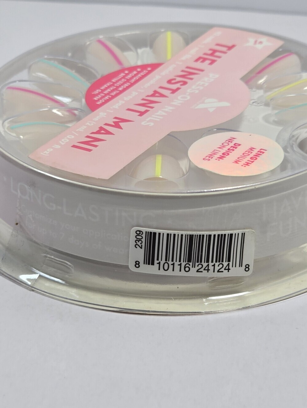 Olive & June The Instant Mani press-on nail set in the Neon Lines design Almond - Picture 8 of 11